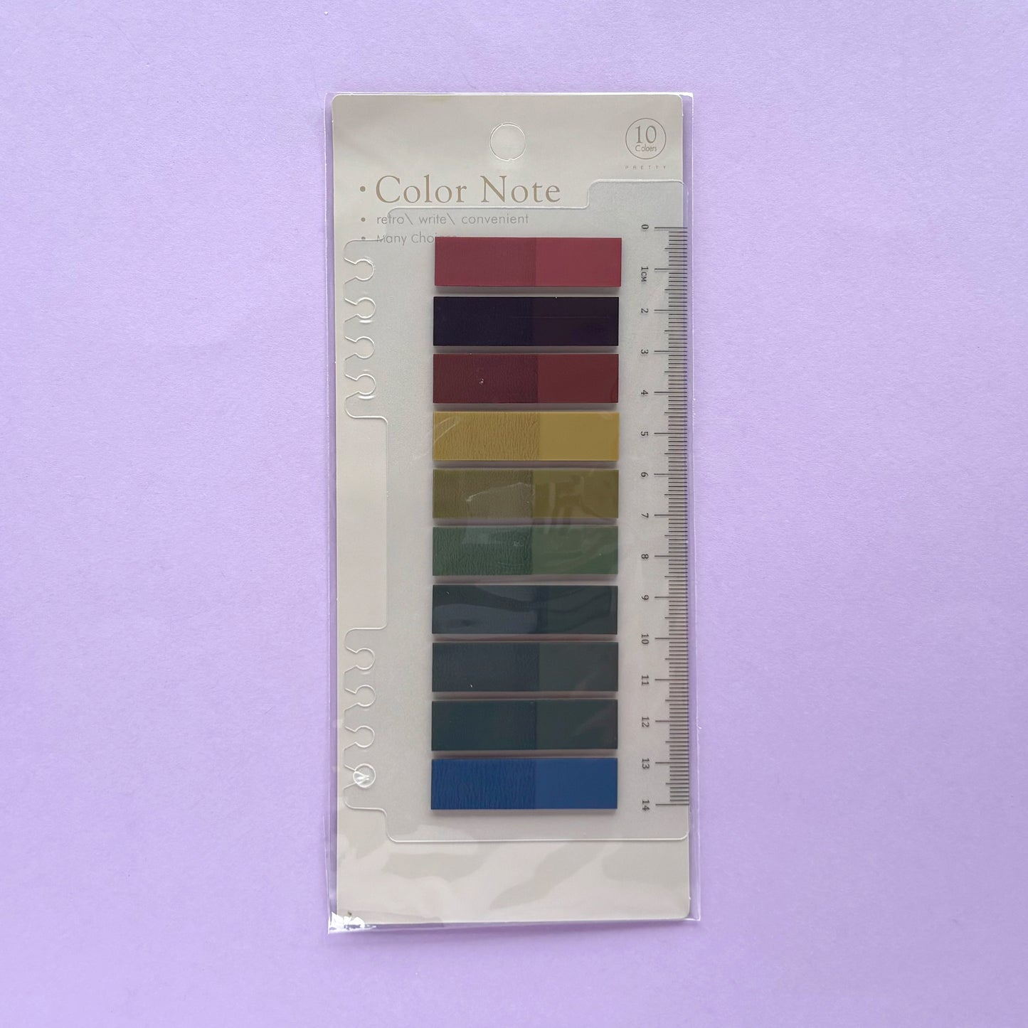 Banderitas Adhesivas de lectura o para planner Color Note - con Regla Integrada y compatible con sistema de anillas