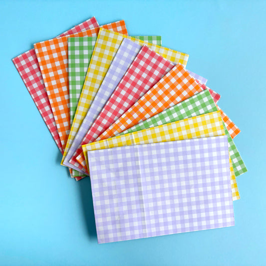 Bolsas Kraft Picnic (10 piezas - 2 por color)