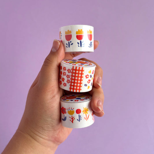 Flores de verano - Washi Stickers en Rollo - Venta por unidad