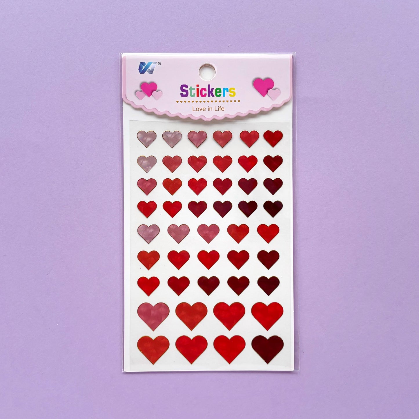 Stickers Corazones iridiscentes rojos - Diferentes tamaños