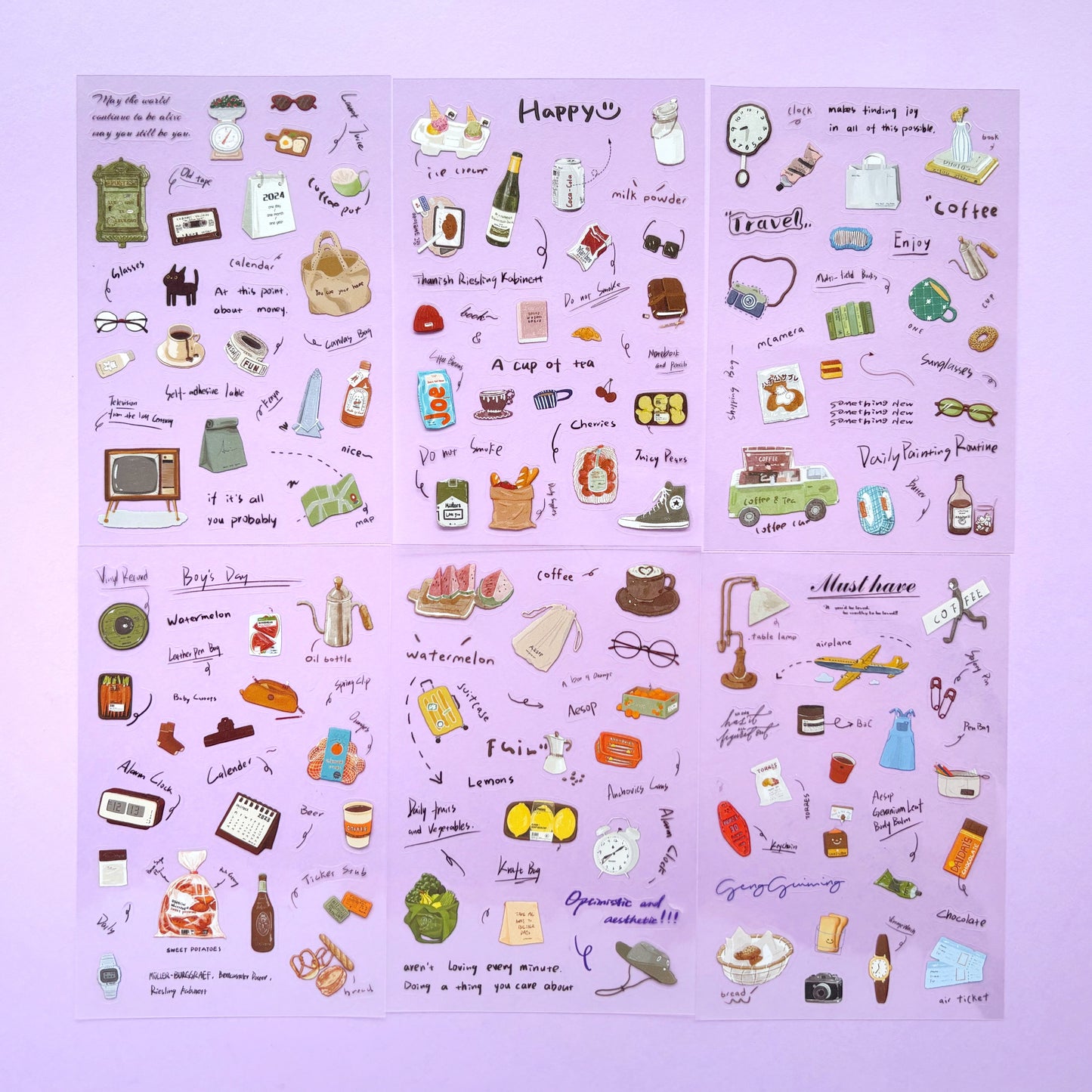 Stickers Aesthetics - Tinta y calma