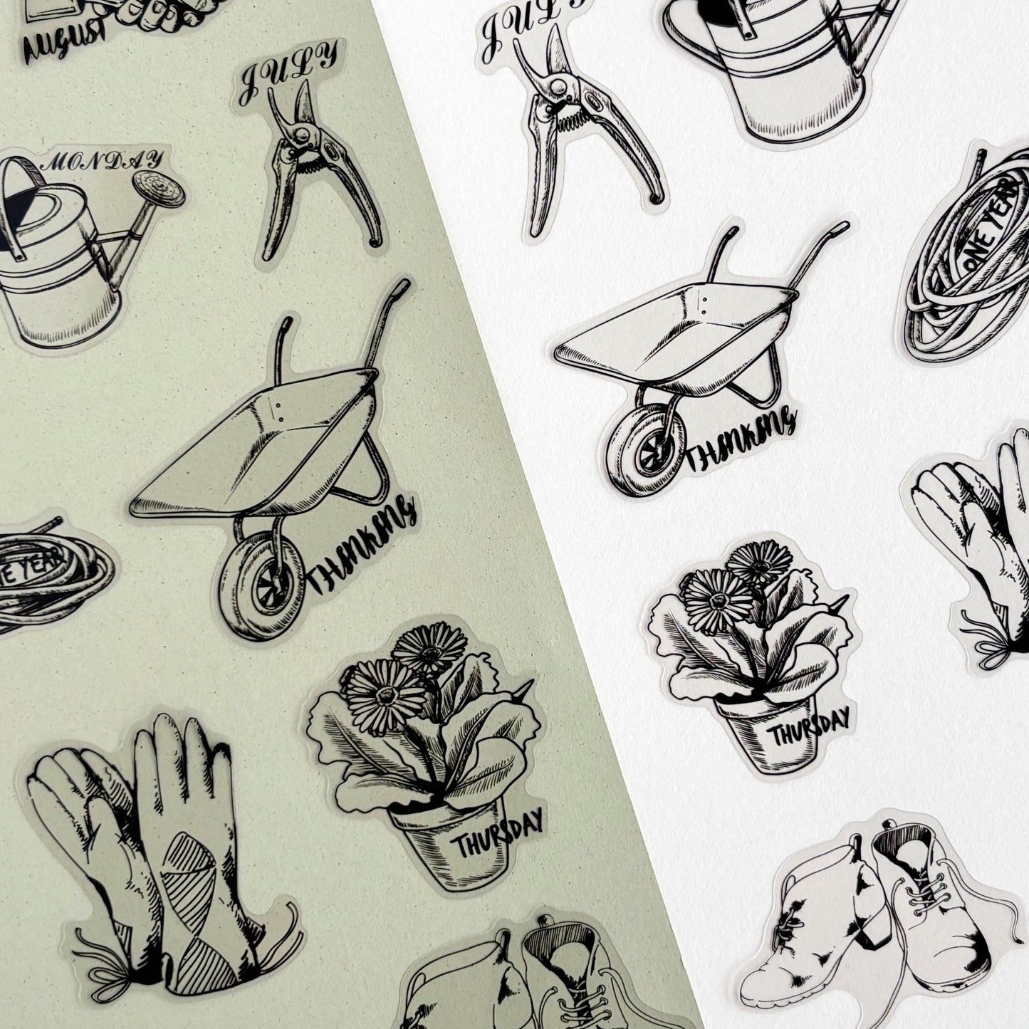 Stickers Garden Whisper - Vintage Black & White (20 piezas)
