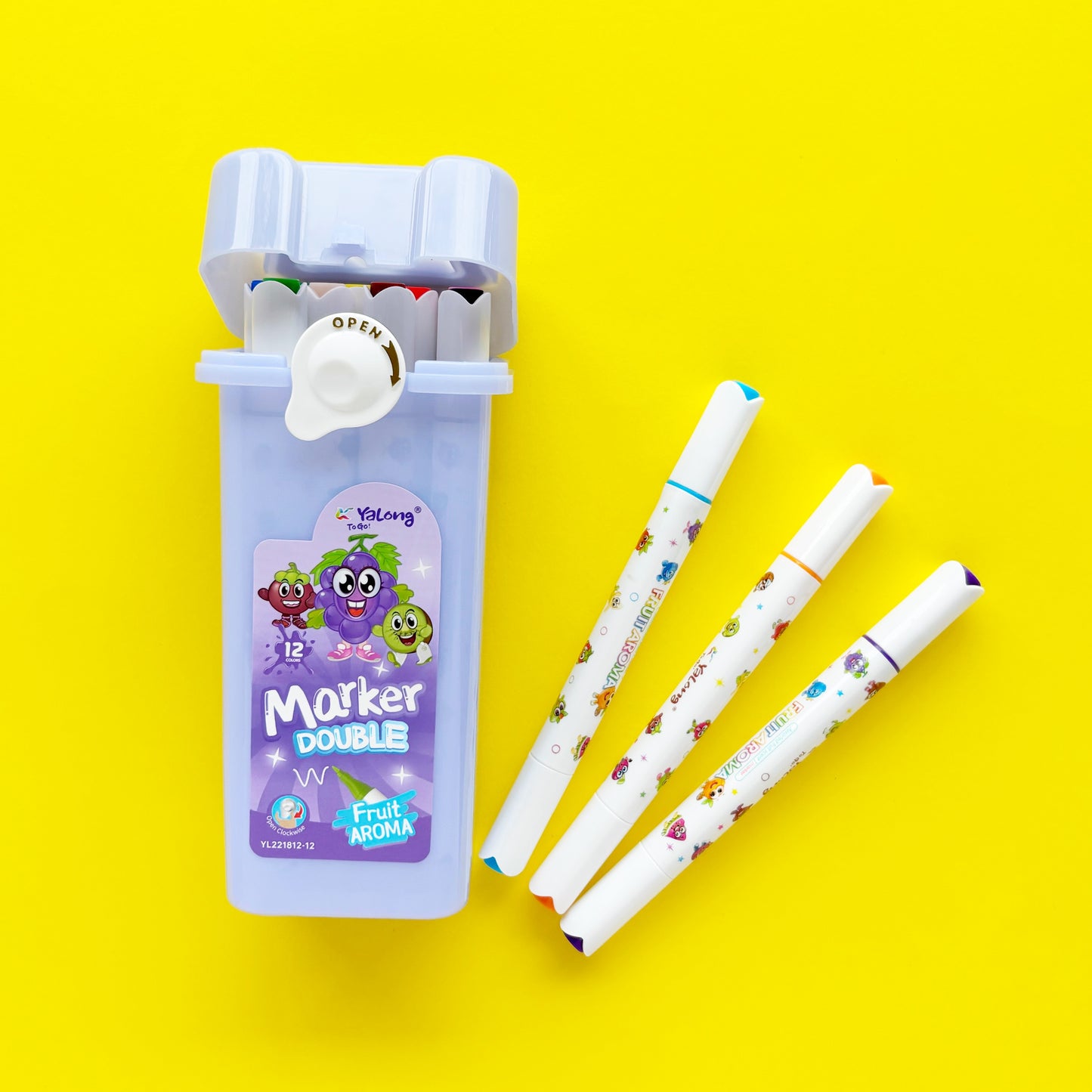 Marcadores con aroma a frutas – Estuche x 12 unidades