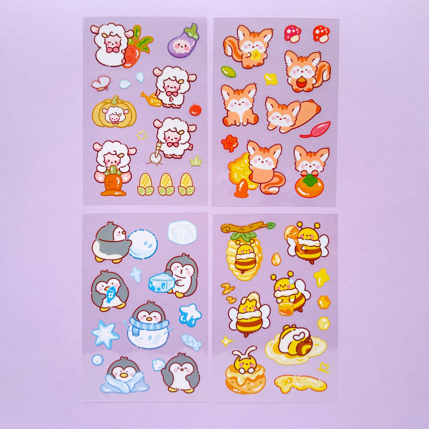Stickers Animales Kawaii - Ice Blue Party