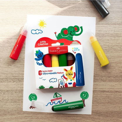 Marcadores lavables extra jumbo caja X6 - Little Creatives