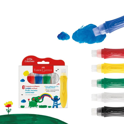 Chisguetes de témpera lavable con pincel caja X6 - Little Creatives