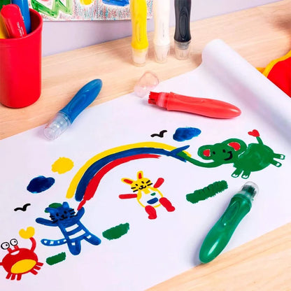 Chisguetes de témpera lavable con pincel caja X6 - Little Creatives