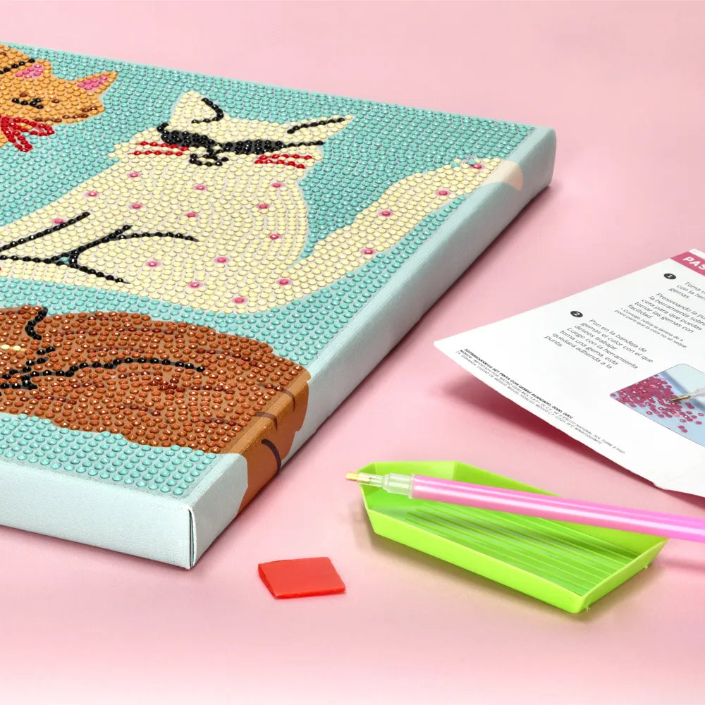 Set de creación Pinta con gemas avanzado – Gatos