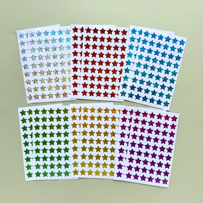 Set de Stickers de Estrellas Glitter x 648 stickers – 6 Colores