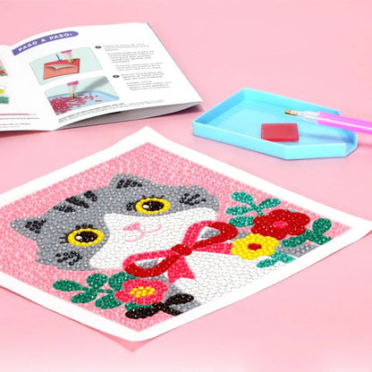 Set de creación Pinta con gemas cuadro – Gatito