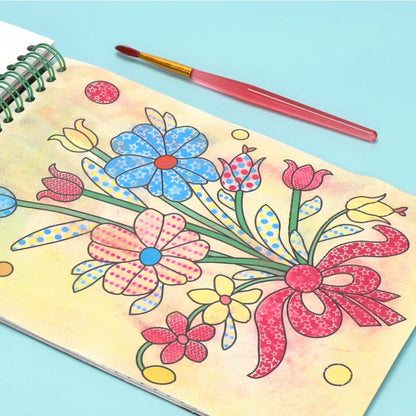 Block creativo de acuarela para pintar - Tamaño A5 con pincel