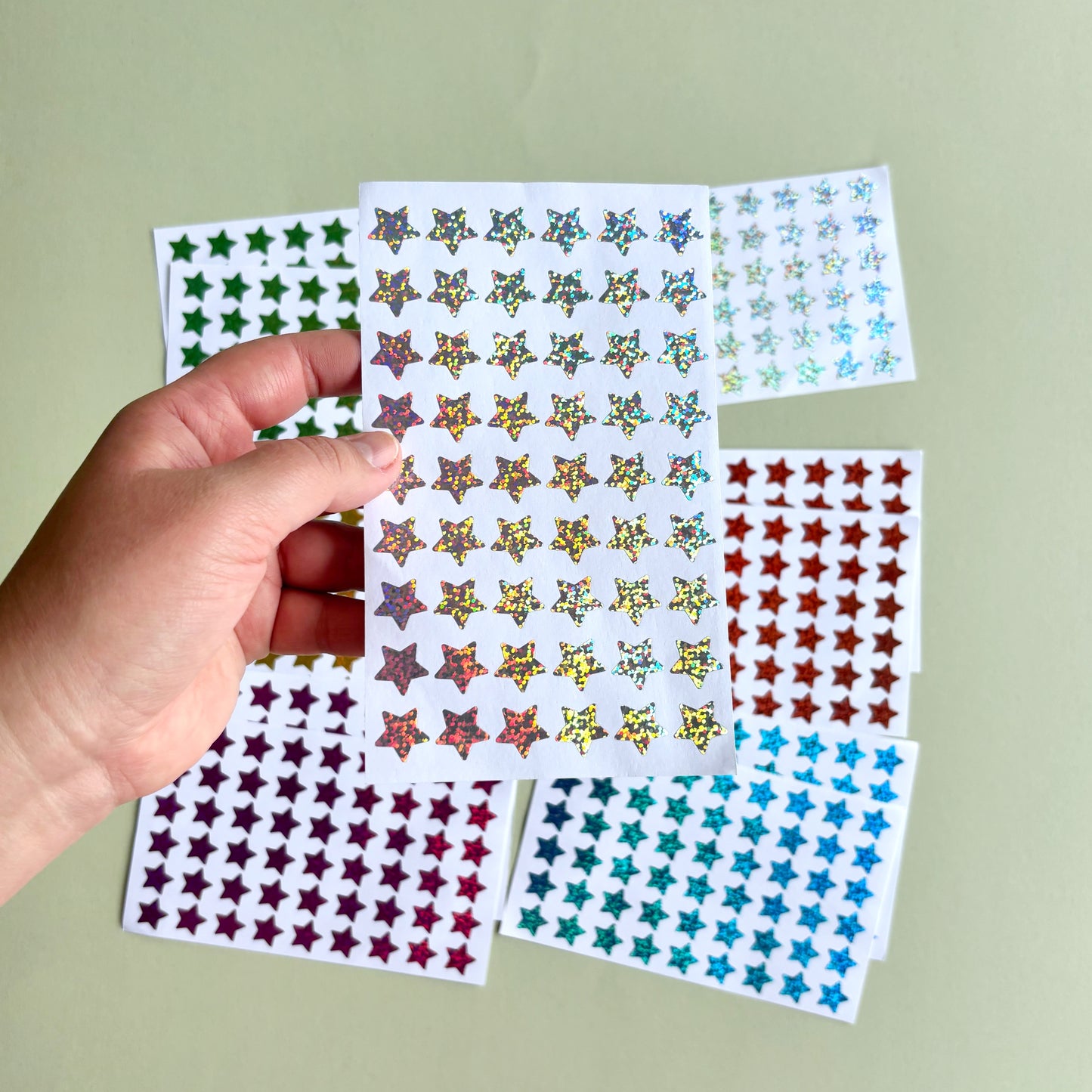 Set de Stickers de Estrellas Glitter x 648 stickers – 6 Colores