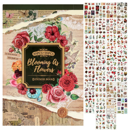 Bloc de stickers y papeles - Blooming like flowers