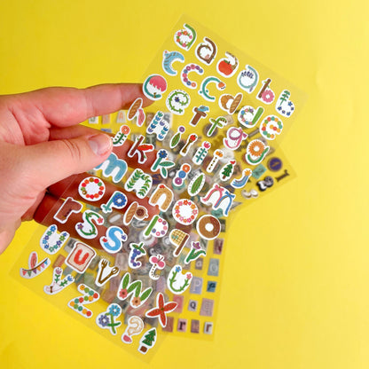 Set de Stickers Collage de Letras y Números