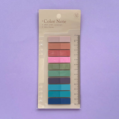 Banderitas Adhesivas de lectura o para planner Color Note - con Regla Integrada y compatible con sistema de anillas