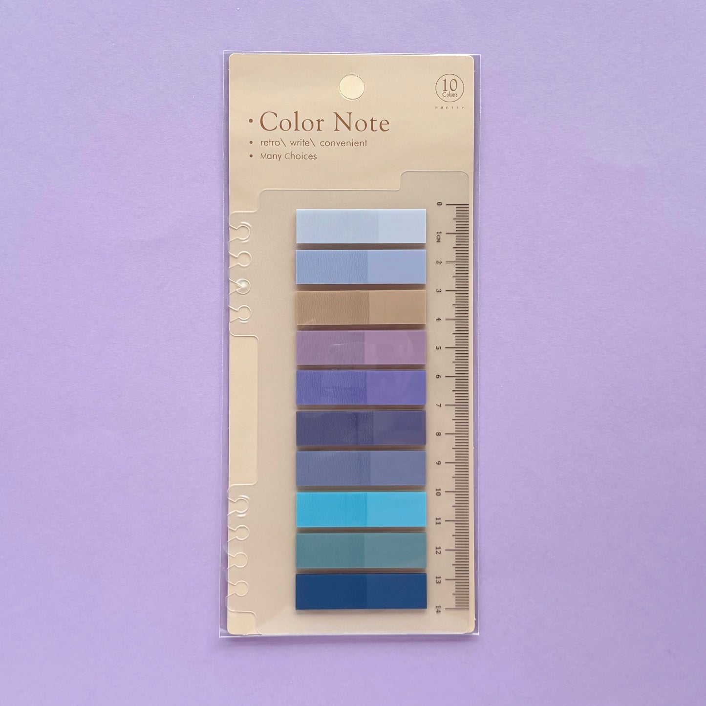 Banderitas Adhesivas de lectura o para planner Color Note - con Regla Integrada y compatible con sistema de anillas