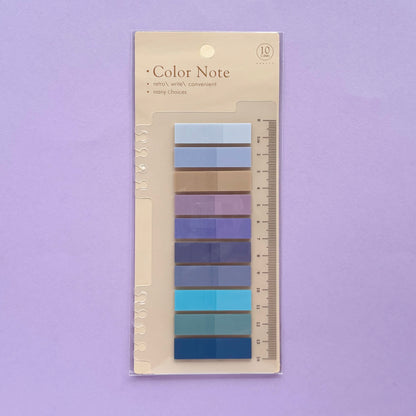 Banderitas Adhesivas de lectura o para planner Color Note - con Regla Integrada y compatible con sistema de anillas