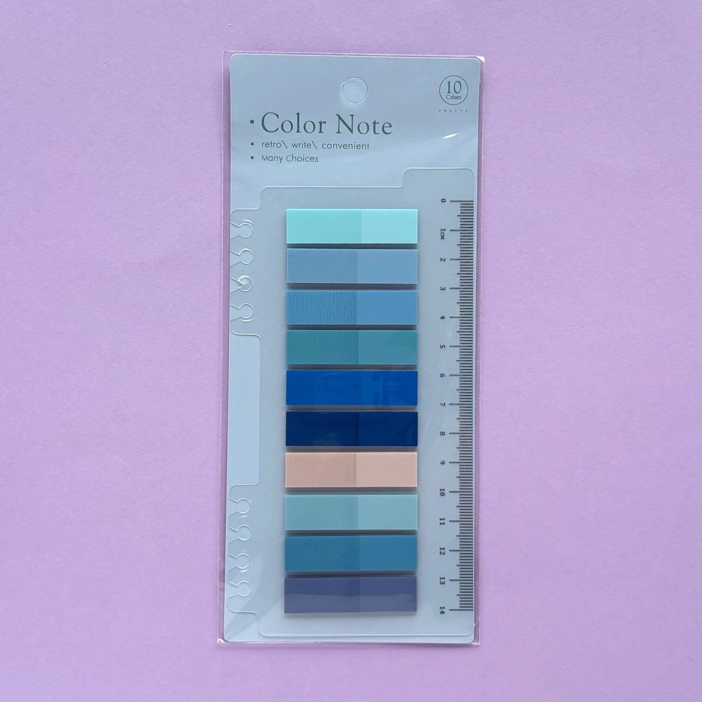 Banderitas Adhesivas de lectura o para planner Color Note - con Regla Integrada y compatible con sistema de anillas