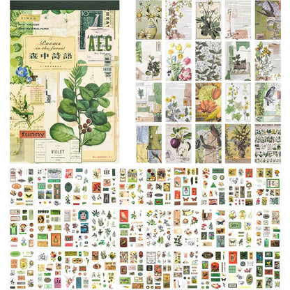 Bloc de sticker y papeles - Poems in the forest