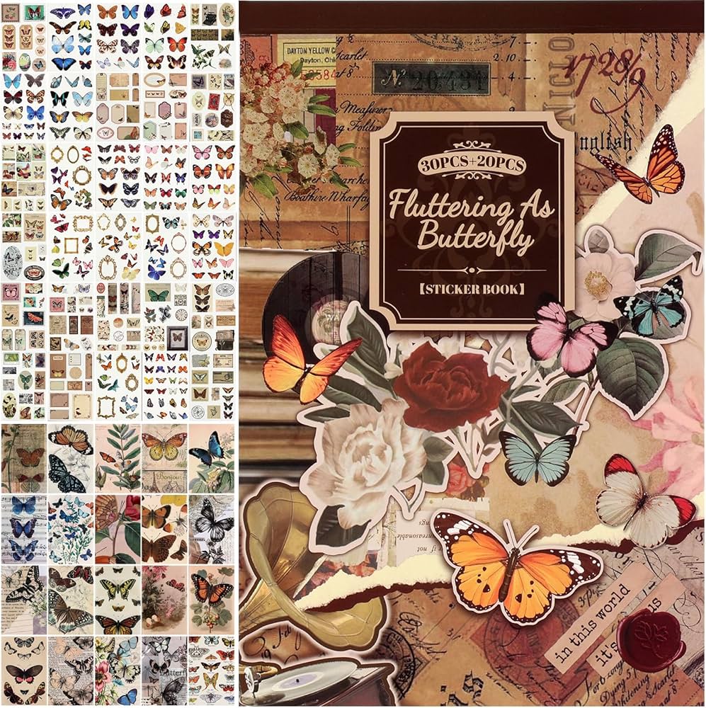 Bloc de stickers y papeles - Fluttering like a butterfly