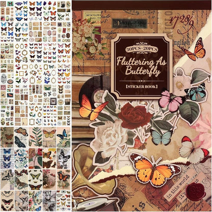 Bloc de stickers y papeles - Fluttering like a butterfly