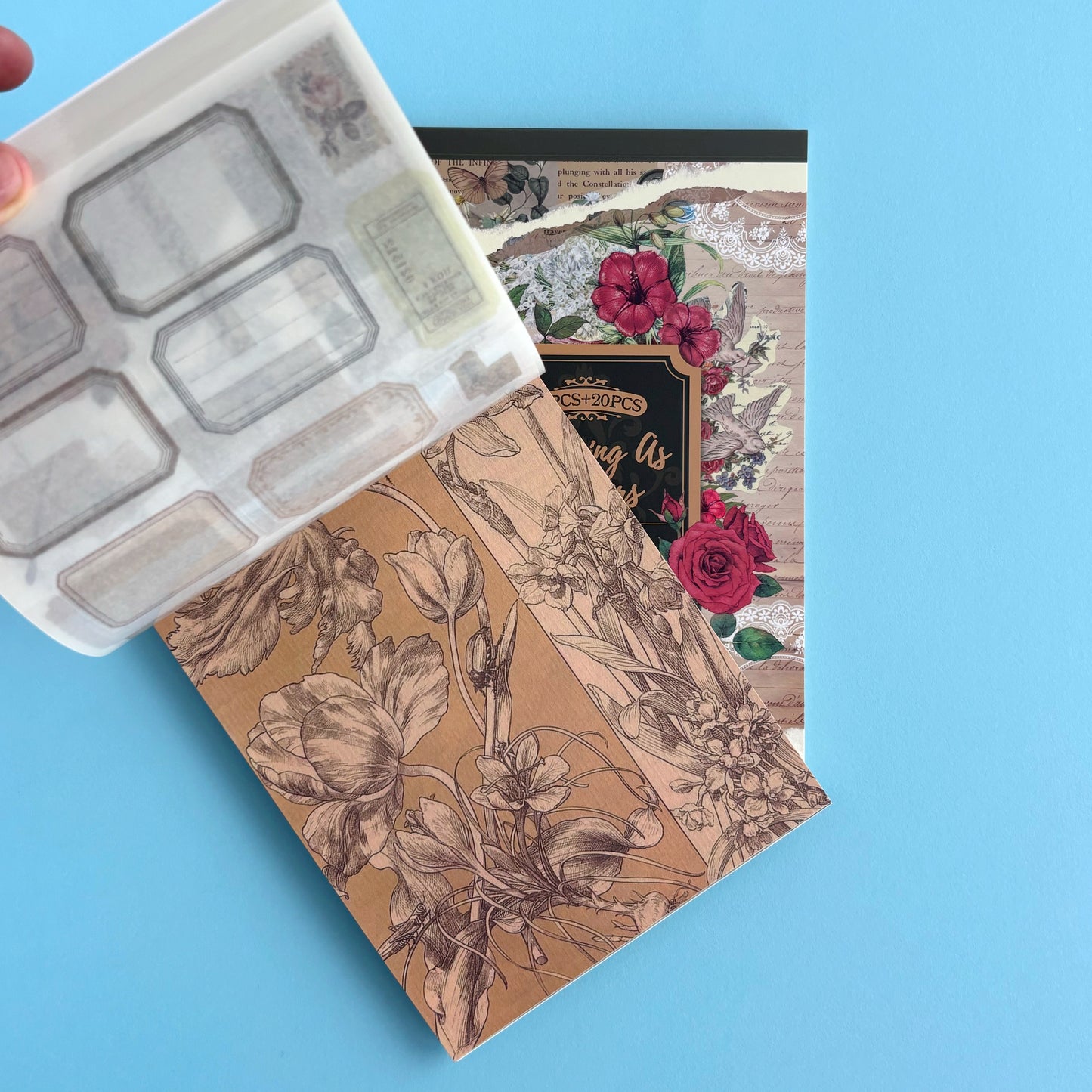 Bloc de stickers y papeles - Blooming like flowers