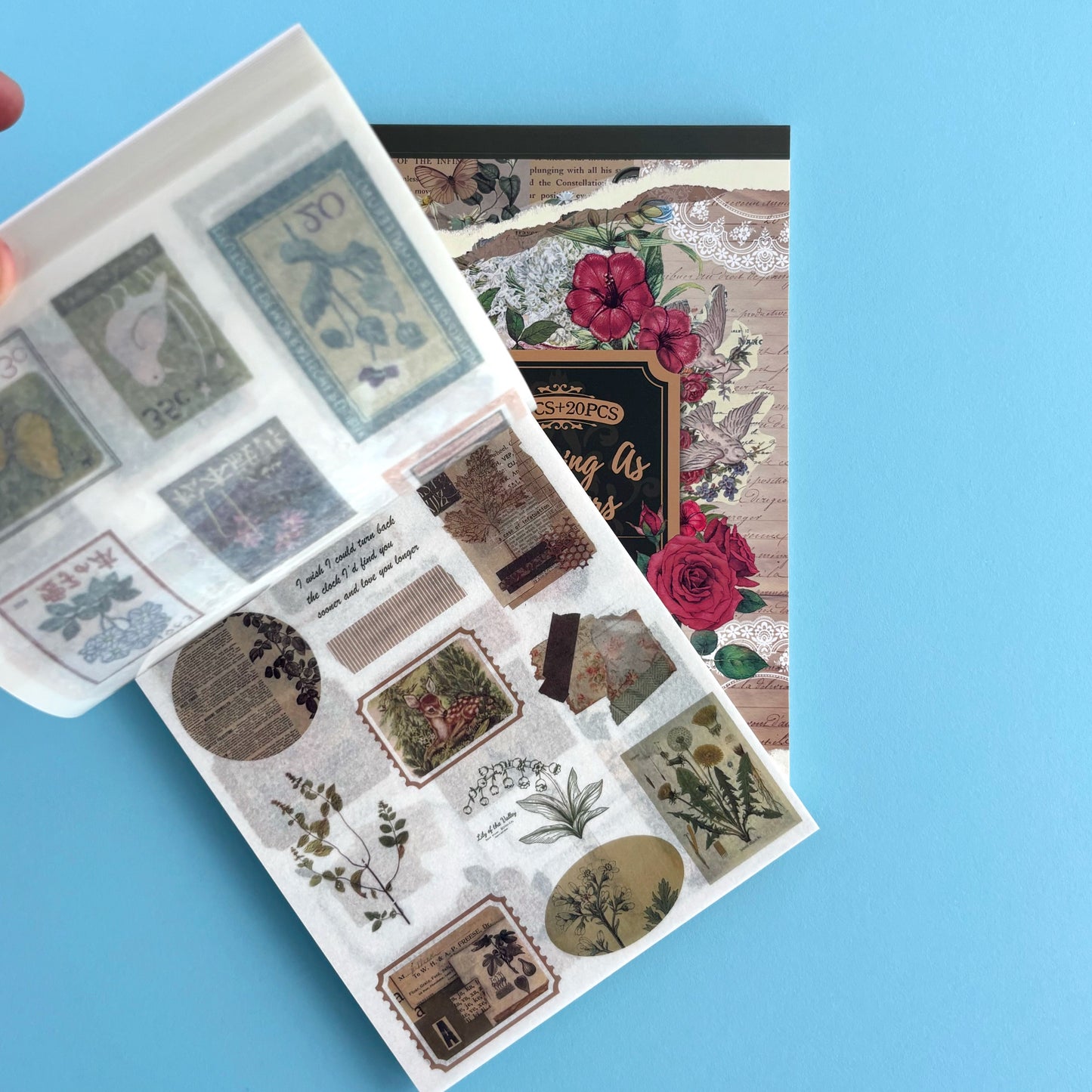 Bloc de stickers y papeles - Blooming like flowers