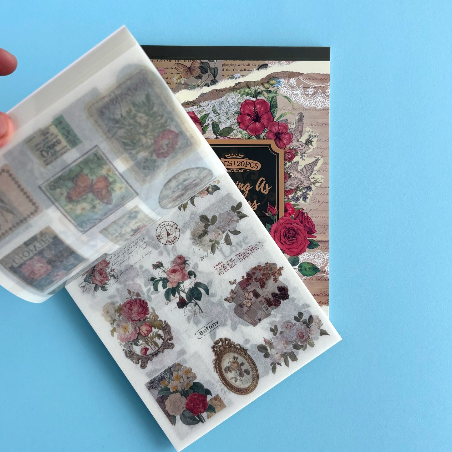 Bloc de stickers y papeles - Blooming like flowers