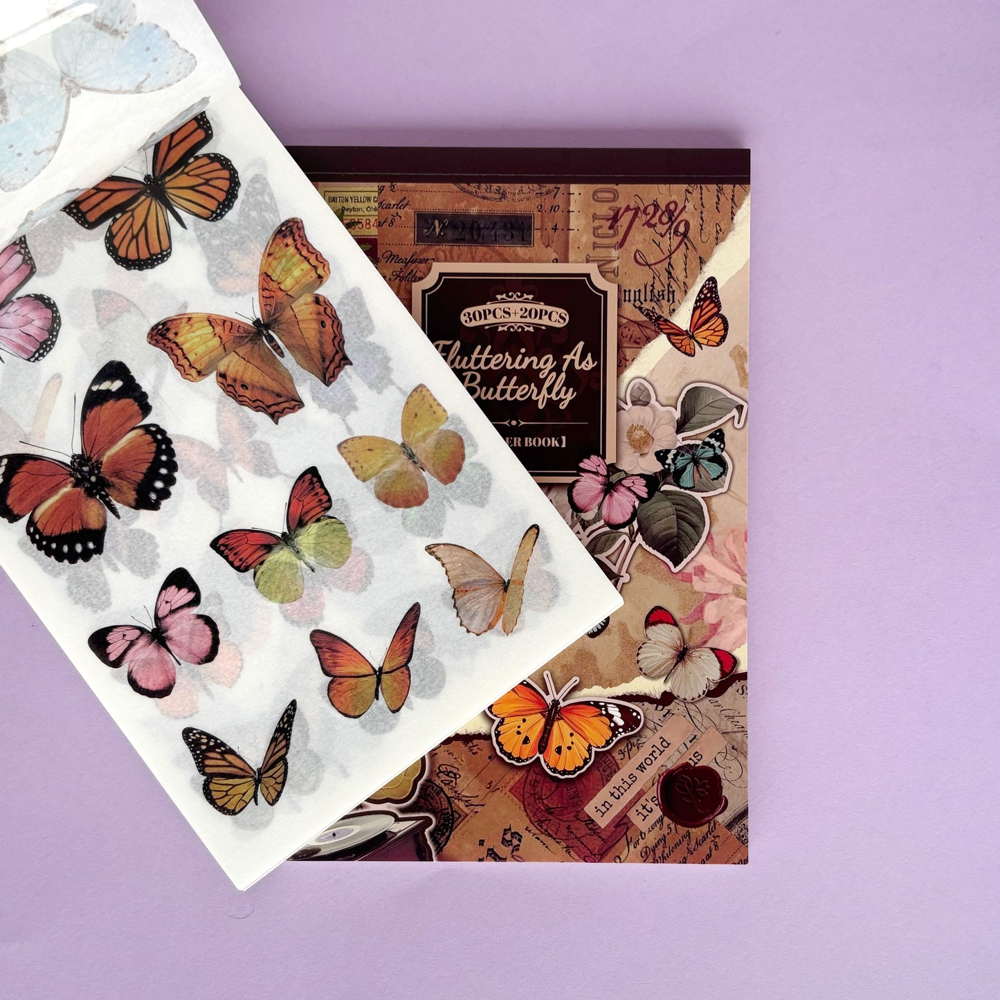 Bloc de stickers y papeles - Fluttering like a butterfly