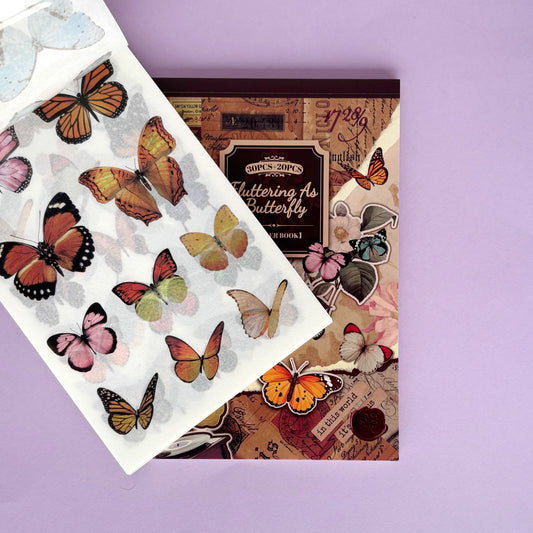Bloc de stickers y papeles - Fluttering like a butterfly
