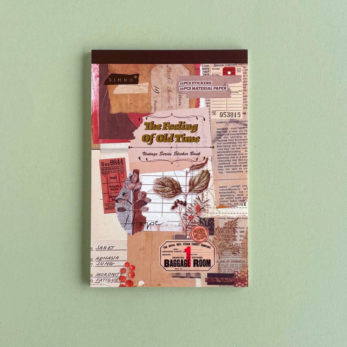 Bloc de Sticker y papeles Ephemera "A feeling of another time"