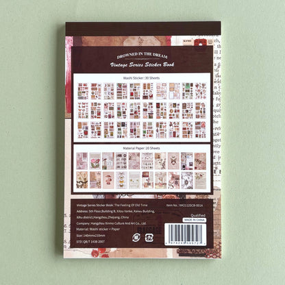Bloc de Sticker y papeles Ephemera "A feeling of another time"