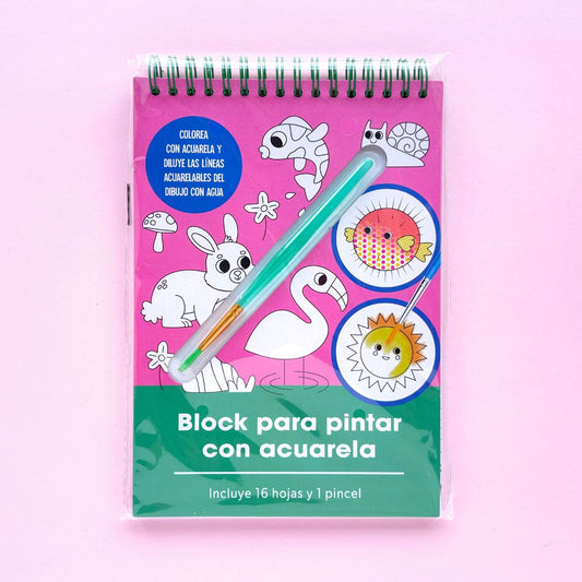 Block creativo de acuarela para pintar - Tamaño A5 con pincel