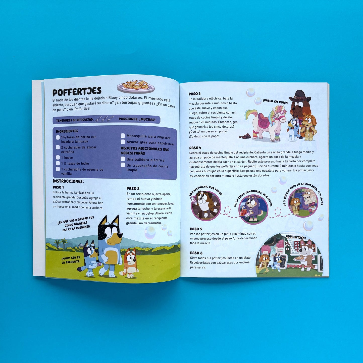 Bluey. Actividades: Libro de cocina del restaurante elegante
