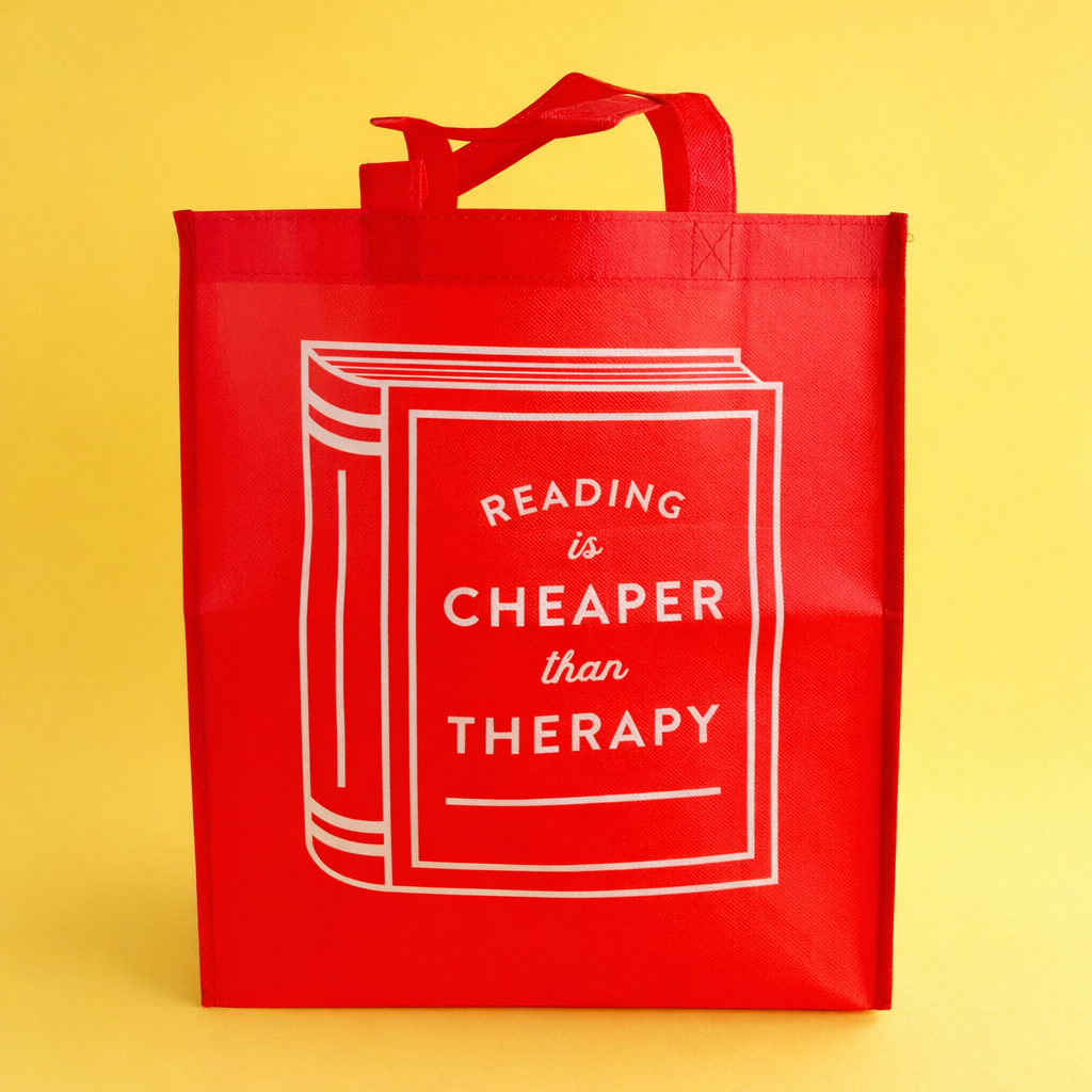 Bolsa reutilizable de compras - Reading is Cheaper Than Therapy