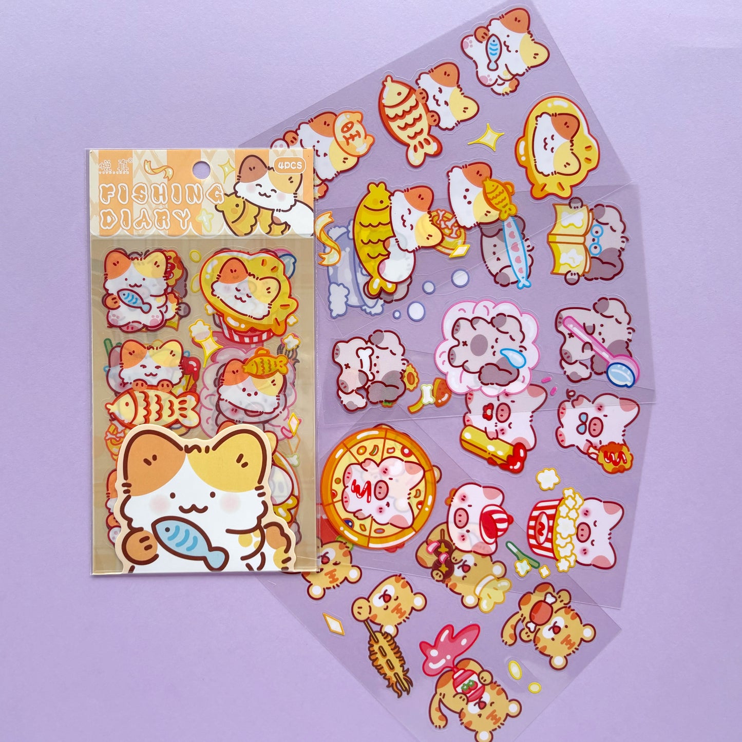 Stickers Animales Kawaii - Fishing Diary