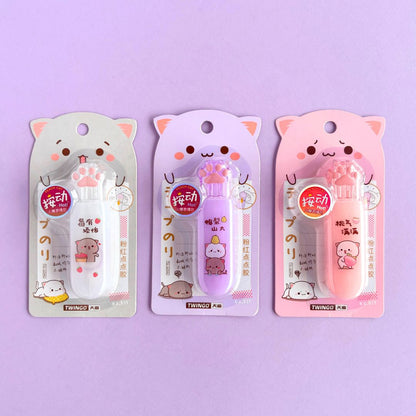 Cinta Adhesiva Doble Cara con Dispensador Patita Gatito – Tipo Lápiz (5 m)