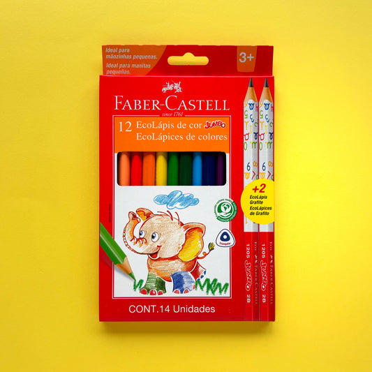 Colores Jumbo triangulares caja X12 + 2 lápices Jumbo