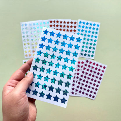 Set de Stickers de Estrellas Glitter x 648 stickers – 6 Colores