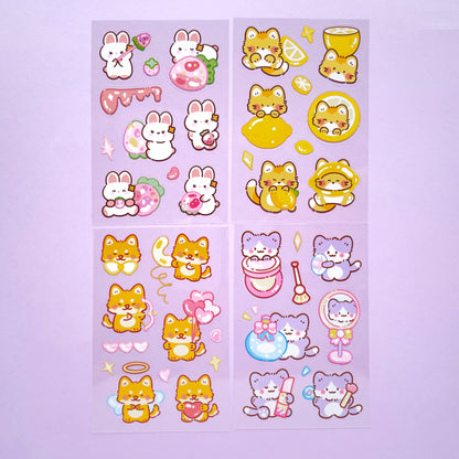 Stickers Animales Kawaii - Pink partner