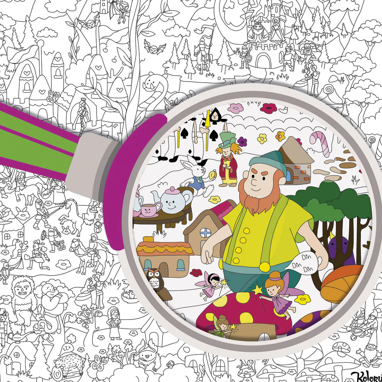 Póster gigante Fantasy para colorear con stickers