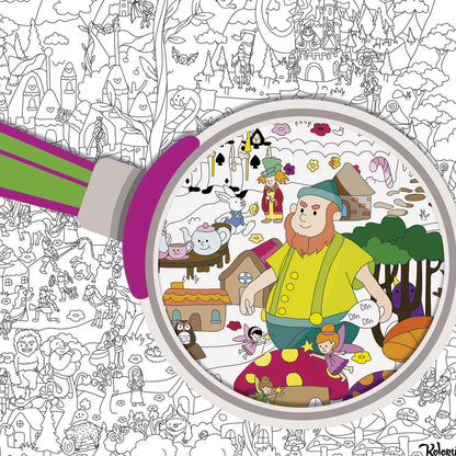 Póster gigante Fantasy para colorear con stickers