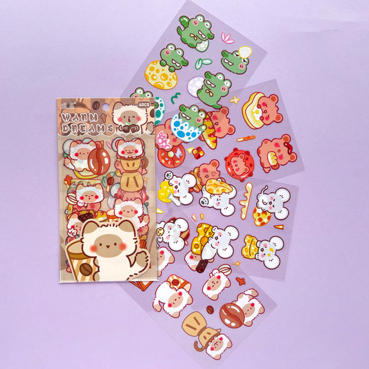 Stickers Animales Kawaii - Warm dreams