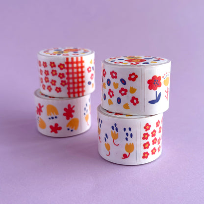 Flores de verano - Washi Stickers en Rollo - Venta por unidad