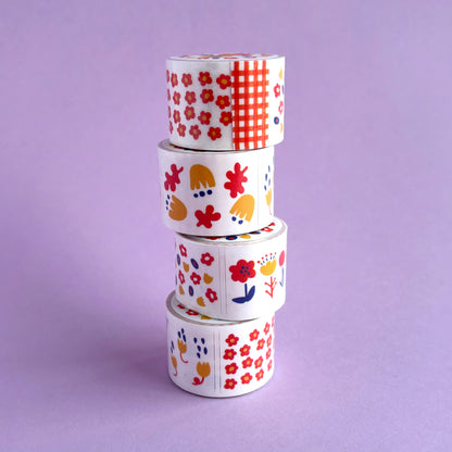 Flores de verano - Washi Stickers en Rollo - Venta por unidad