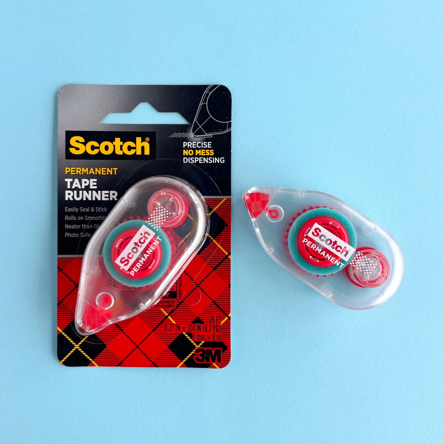 Cinta Adhesiva Doble Faz en Dispensador 3M Scotch - Permanente y libre de ácido (7,9 m) - Venta por unidad