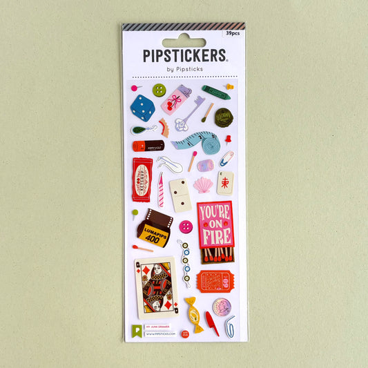 Stickers Pipsticks Original  My Junk Drawer (Lámina de 7.6 cm × 17.8 cm)