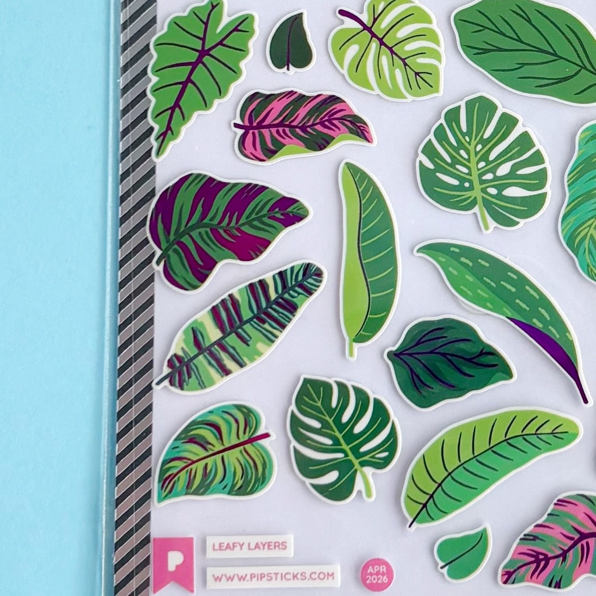 Stickers Pipsticks Original - Leafy Layers (Lamina de 7.6 cm x 17.8 cm)