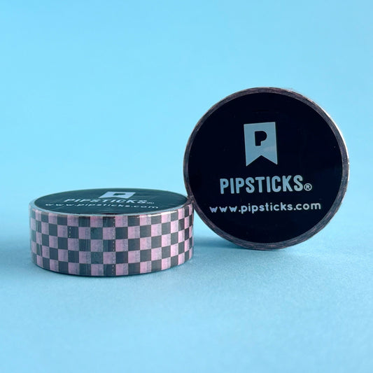 Washi Tape Pipsticks Original - Pink Up The Check (10 m x 1.5 cm)