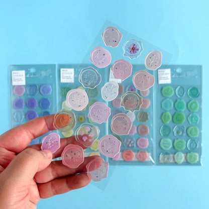 Stickers Floral Wax Seal - 1 hoja